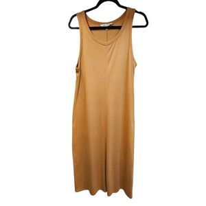Elizabeth And James 100% Cotton Tan Midi Dress Medium EUC Relaxed Fit Breathable